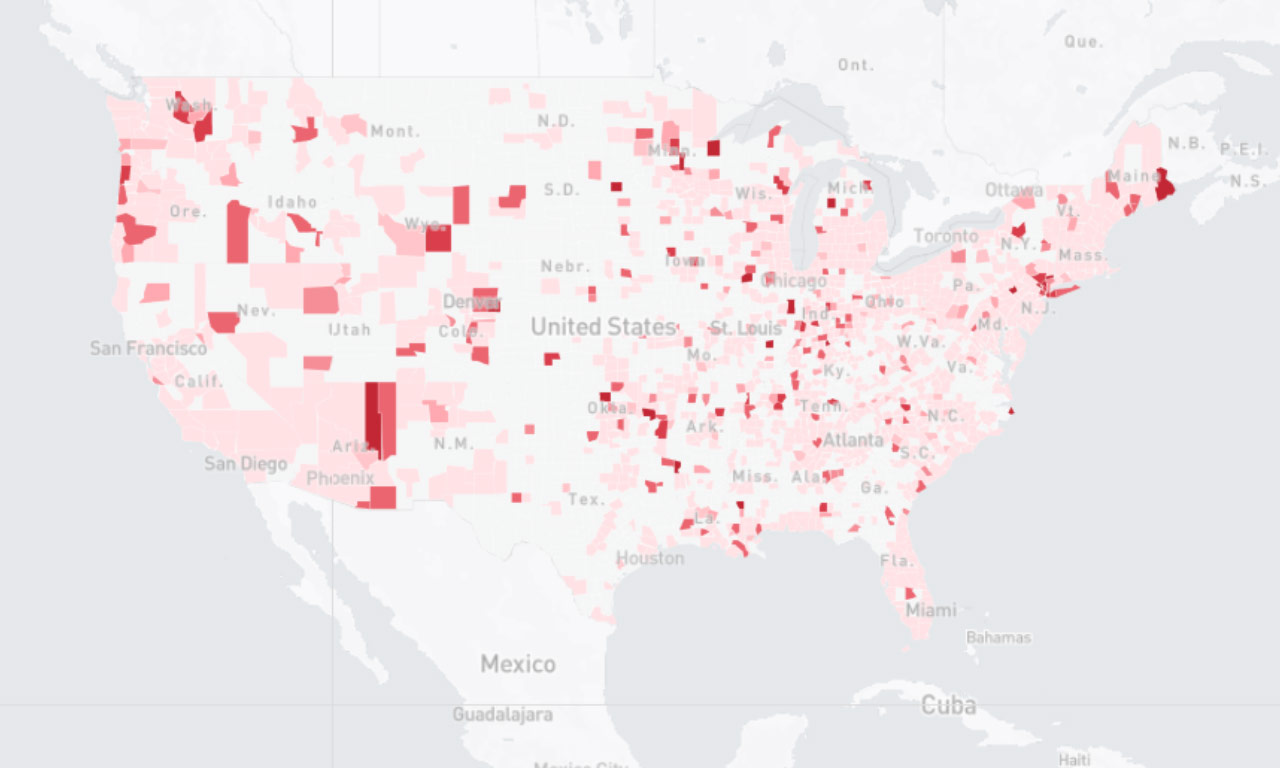 COVID19 in USA Percentage of People With Symptoms