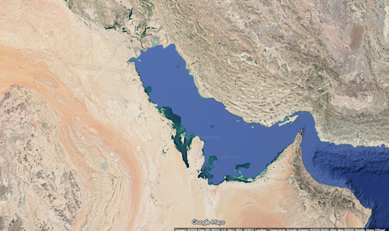 persian gulf map satellite